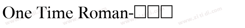 One Time Roman字体转换